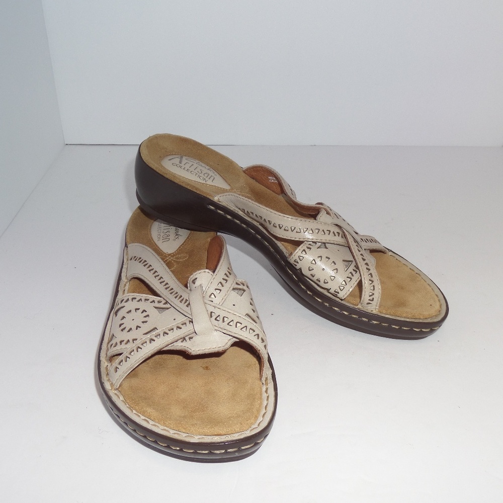 Clarks Artisan Collection Leather Cut-Out Sandals - Picture 1 of 5